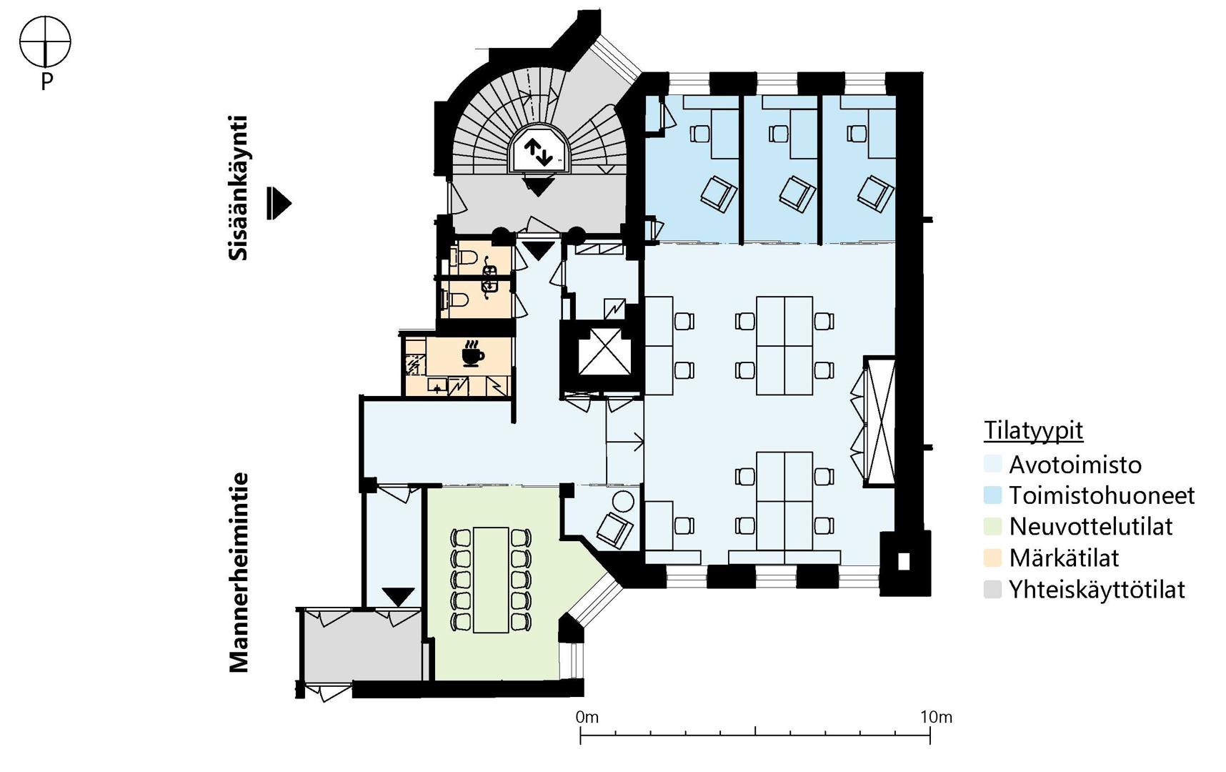 Mannerheimintie 18, 171m2, 6. kerros, Toimistotila