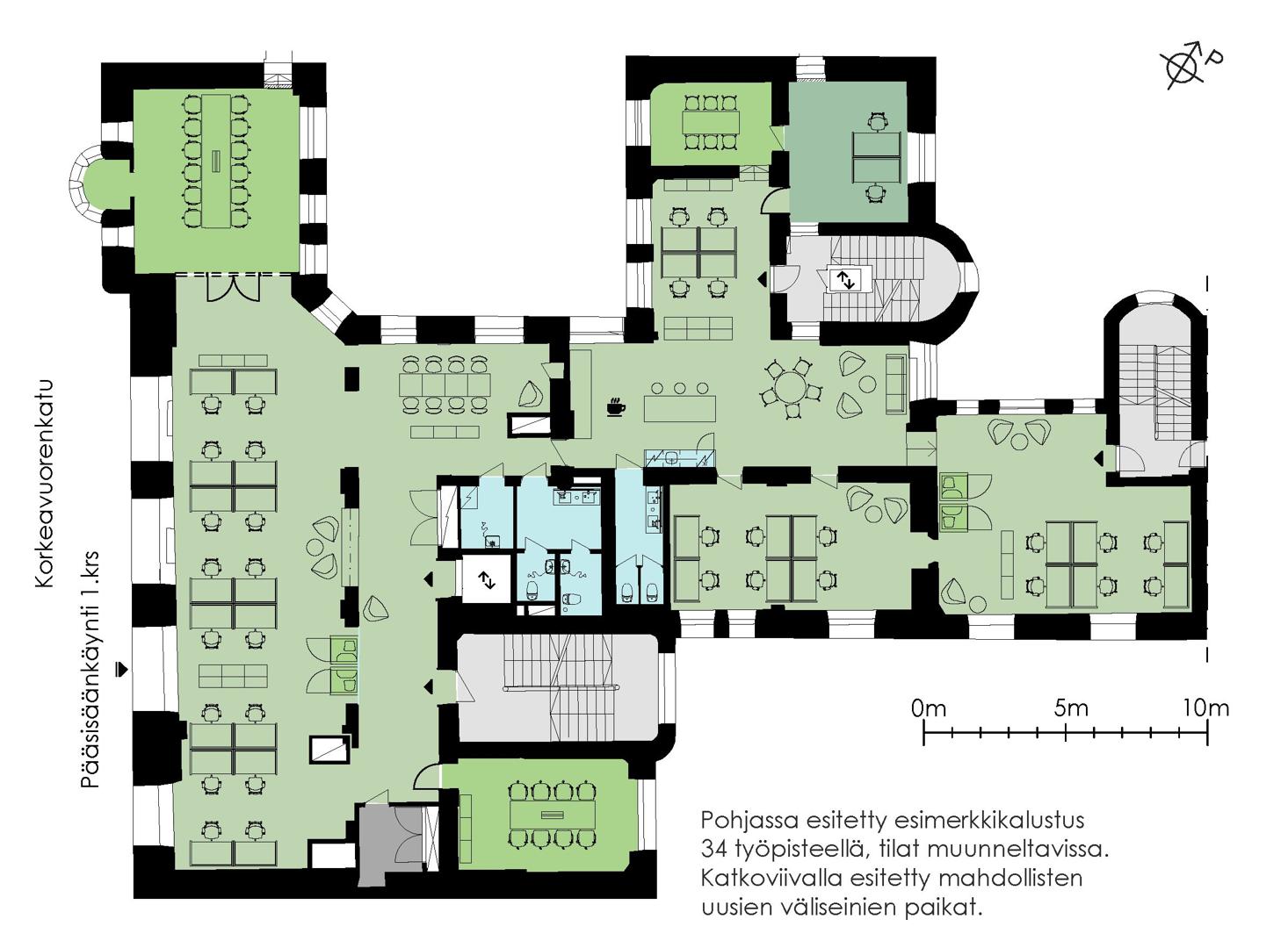 Korkeavuorenkatu 35, 493m2, 2. kerros, Toimistotila