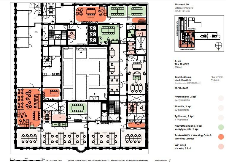 Siltasaarenkatu 10, 860m2, 4. kerros, Toimistotila