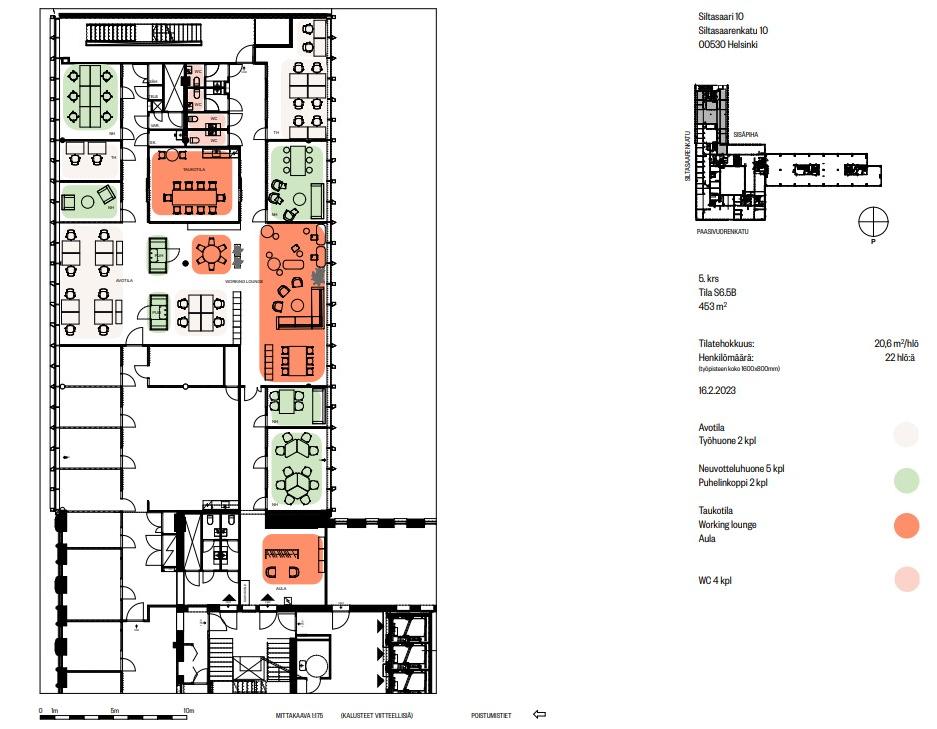 Siltasaarenkatu 10, 456m2, 5. kerros, Toimistotila