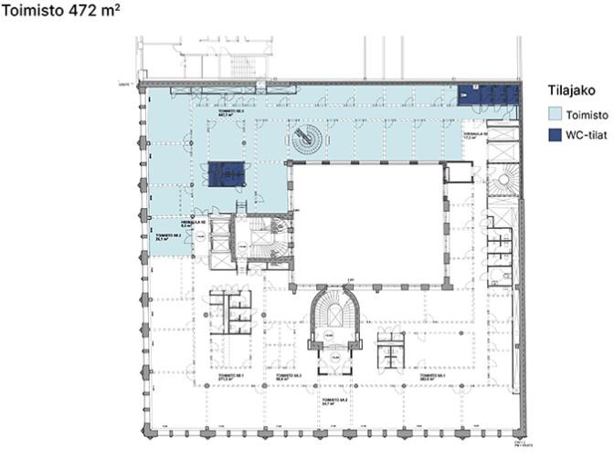 Aleksanterinkatu 13, 472m2, 5. kerros, Toimistotila