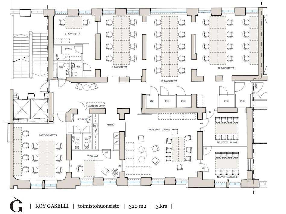 Aleksanterinkatu 46, 320m2, 3. kerros, Toimistotila