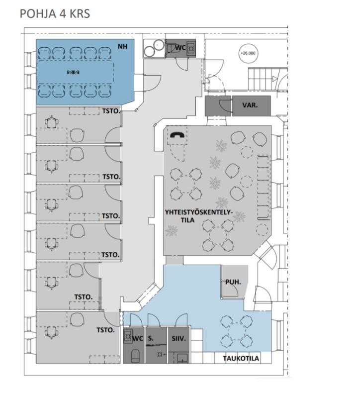 Pieni Roobertinkatu 11, 180m2, 4. kerros, Toimistotila