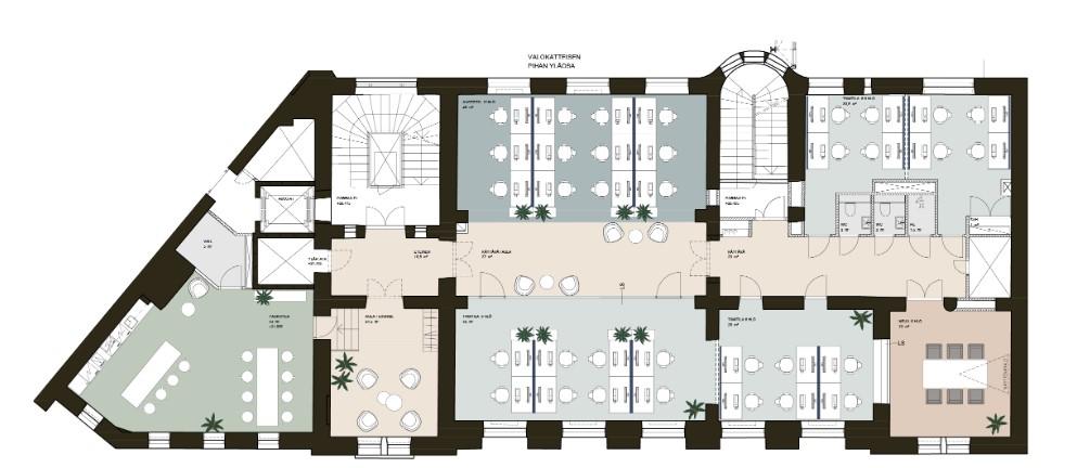 Fredrikinkatu 42, 314m2, 2. kerros, Toimistotila