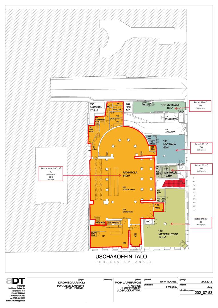 Pohjoisesplanadi 19, 141m2, Katutaso, Liiketila