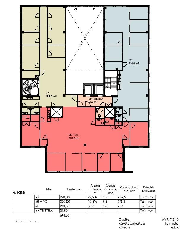 Äyritie 16 PILKE, 483m2, 4. kerros, Toimistotila