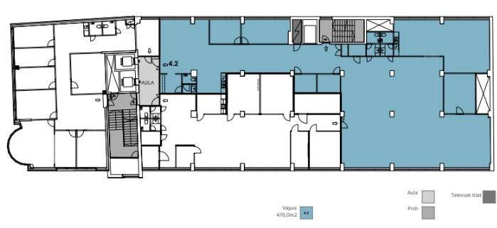 Hämeentie 15 a, 470m2, 4. kerros, Toimistotila