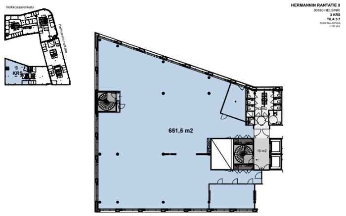 Hermannin Rantatie 8 ORIGINAL, 652m2, 3. kerros, Toimistotila