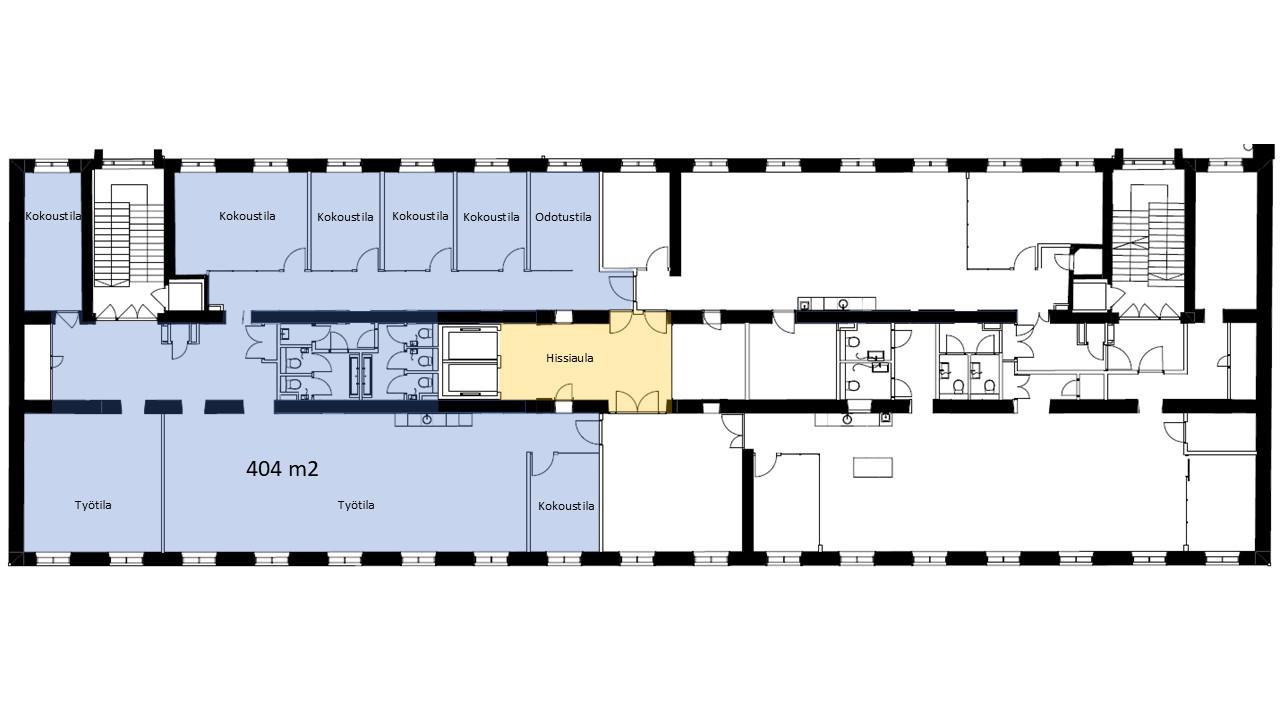 Kansakoulukatu 1, 404m2, 3. kerros, Toimistotila